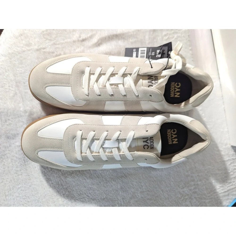 Madden NYC Mordoy Fashion Sneakers Mens 13 White New Gum Sole Casual Low Top